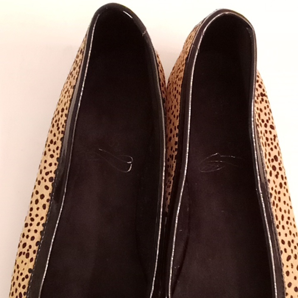 AEROSOLES Balletcore Leopard Cheetah Size 9 1/2 Black-Cream Flat shoes GY1D X - Picture 8 of 9